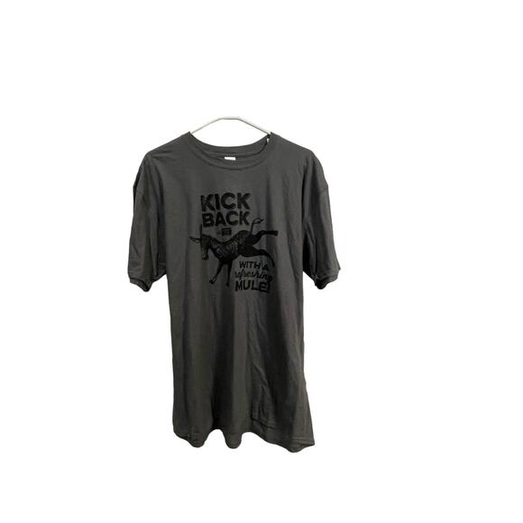 NWOT Quaker Steak & Lube Restaurant Authentic Gear Gray Mule T-Shirt Size 2XL - Picture 3 of 6